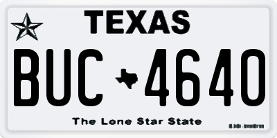 TX license plate BUC4640