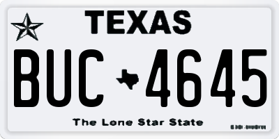 TX license plate BUC4645