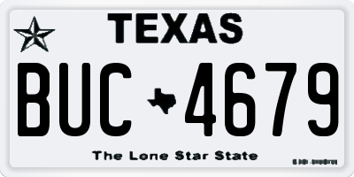 TX license plate BUC4679