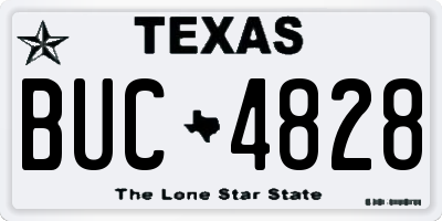 TX license plate BUC4828