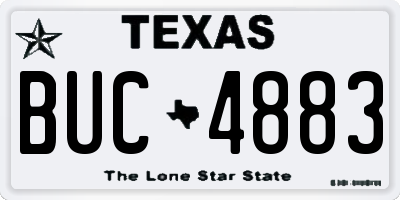TX license plate BUC4883