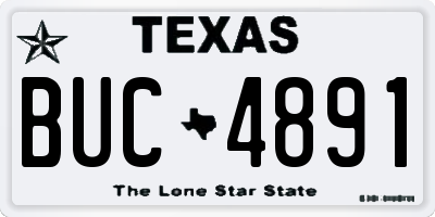 TX license plate BUC4891
