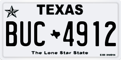 TX license plate BUC4912