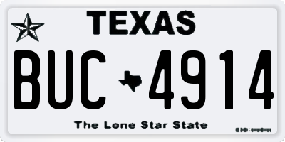 TX license plate BUC4914