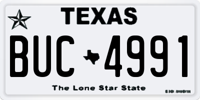 TX license plate BUC4991