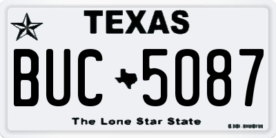 TX license plate BUC5087
