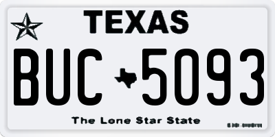 TX license plate BUC5093