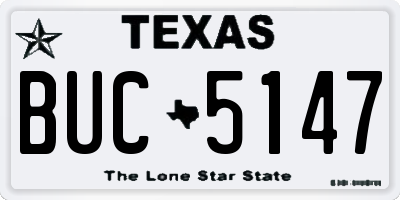 TX license plate BUC5147