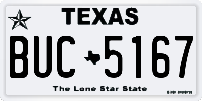 TX license plate BUC5167