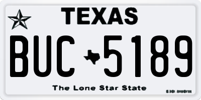 TX license plate BUC5189