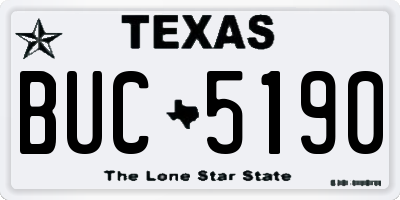 TX license plate BUC5190