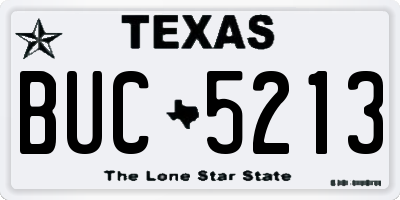 TX license plate BUC5213