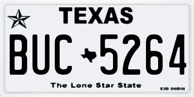 TX license plate BUC5264