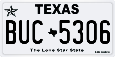 TX license plate BUC5306