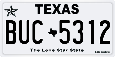 TX license plate BUC5312