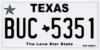 TX license plate BUC5351