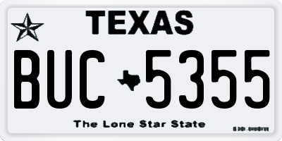 TX license plate BUC5355