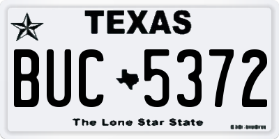 TX license plate BUC5372