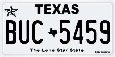 TX license plate BUC5459