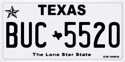 TX license plate BUC5520