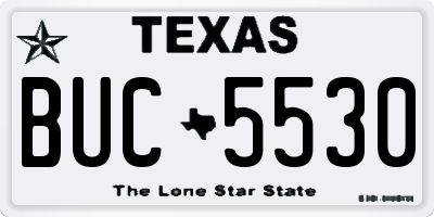 TX license plate BUC5530