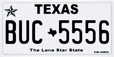 TX license plate BUC5556
