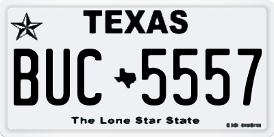 TX license plate BUC5557