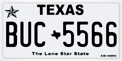 TX license plate BUC5566