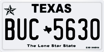 TX license plate BUC5630