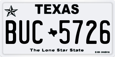TX license plate BUC5726