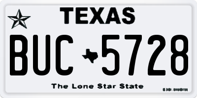 TX license plate BUC5728