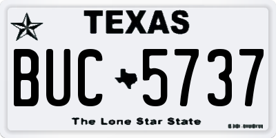 TX license plate BUC5737