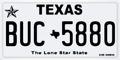TX license plate BUC5880