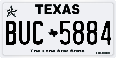 TX license plate BUC5884