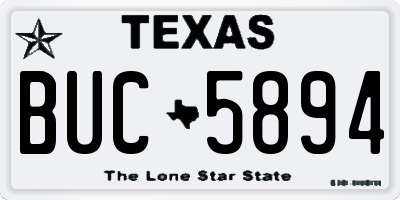 TX license plate BUC5894