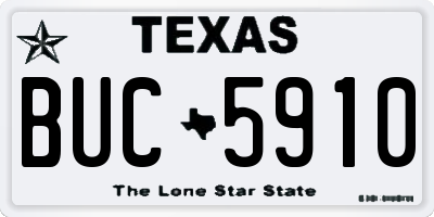 TX license plate BUC5910