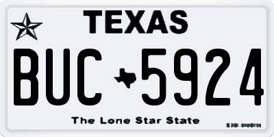 TX license plate BUC5924