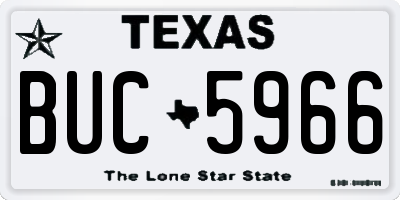 TX license plate BUC5966