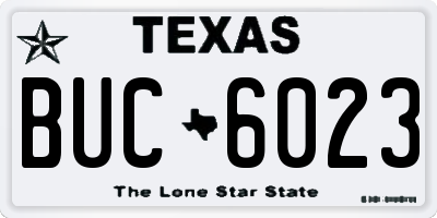 TX license plate BUC6023