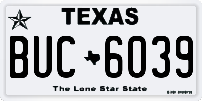 TX license plate BUC6039