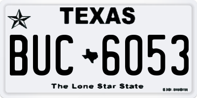 TX license plate BUC6053