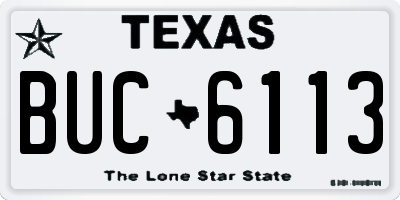 TX license plate BUC6113