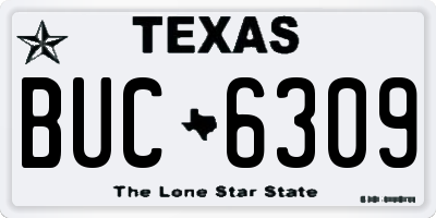 TX license plate BUC6309