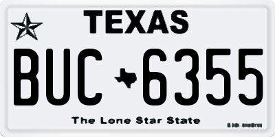 TX license plate BUC6355