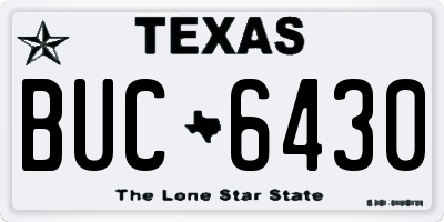TX license plate BUC6430