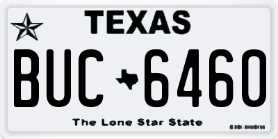 TX license plate BUC6460