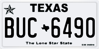 TX license plate BUC6490