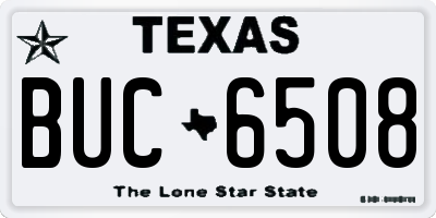 TX license plate BUC6508