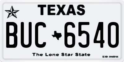 TX license plate BUC6540