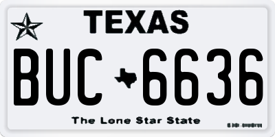 TX license plate BUC6636